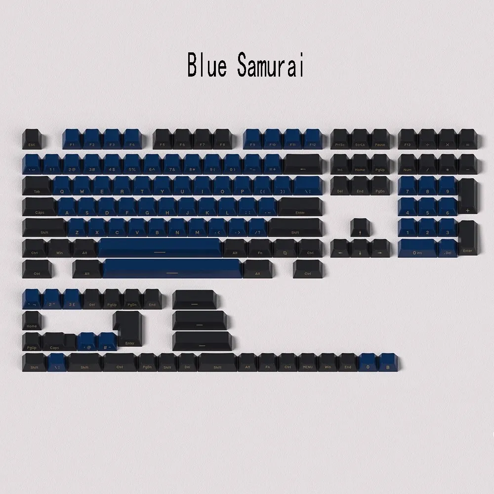 Juego de teclas Daye Clone GMK, rojo, azul, samurái, clásico, azul, WOB BOW, ABS, doble disparo, a prueba de luz, estampado lateral Cherry Profle, 1 Juego - imagen 3