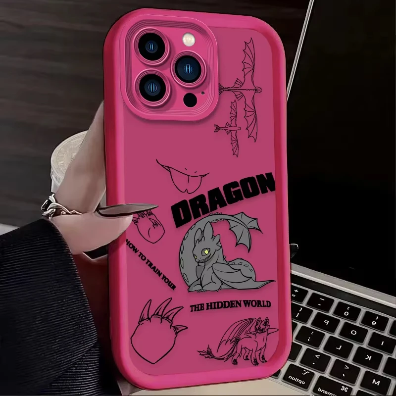 Funda de teléfono sin dientes con dragón de dibujos animados para iPhone 16e 16 15 14 13 12 11 Pro Max XS Max XR 7 8 Plus, funda trasera de silicona a prueba de golpes - imagen 5