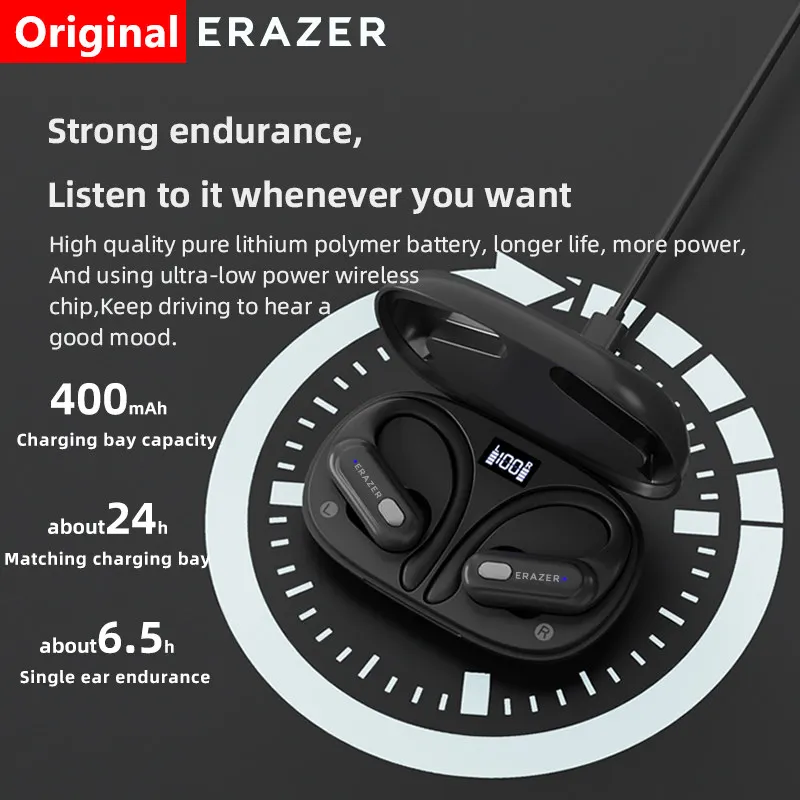 ERAZER XT60 PRO auriculares inalámbricos auriculares deportivos Bluetooth 5,3 auriculares impermeables reducción de ruido sonido estéreo HiFi - imagen 4