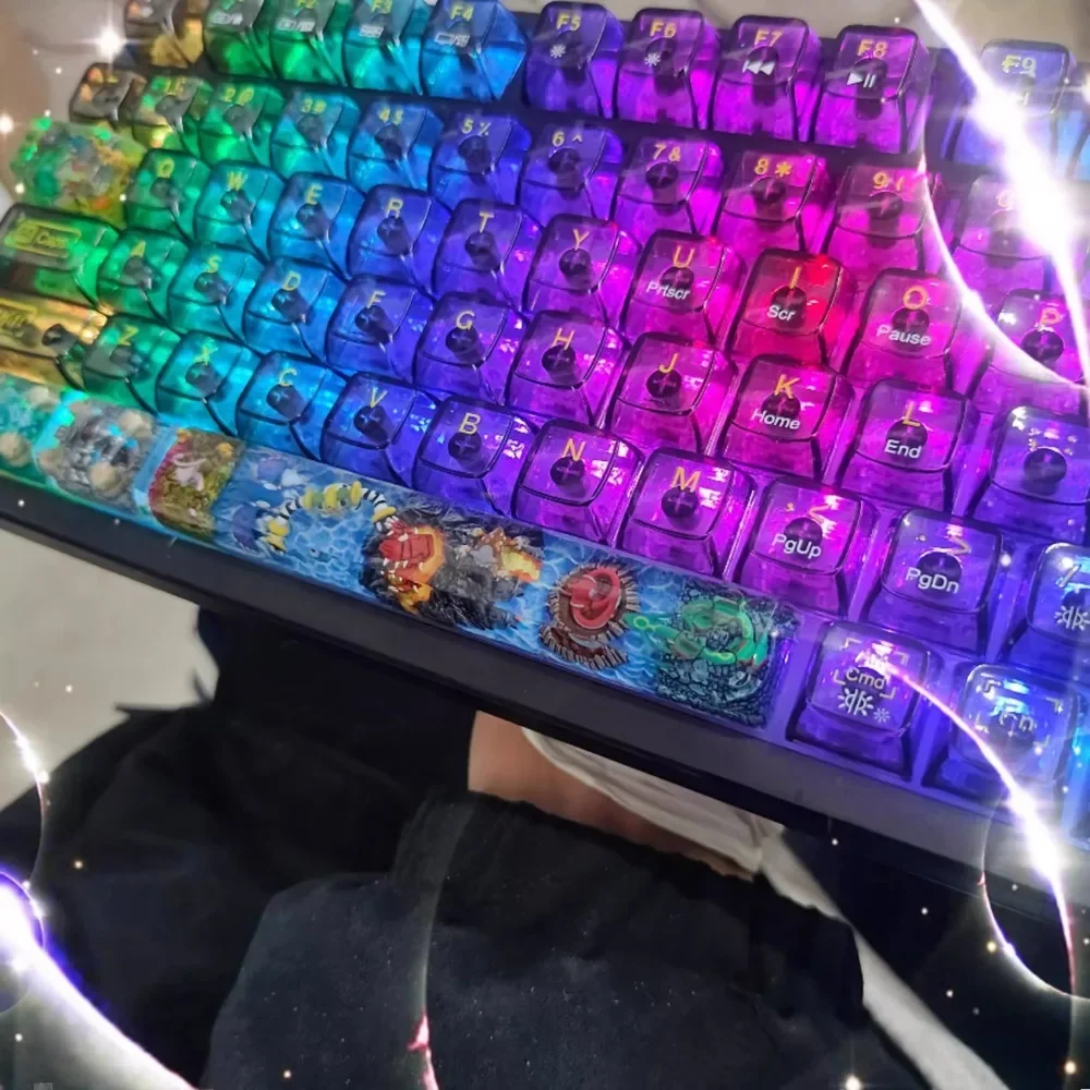 Llave de Control de Pokémon, teclas espaciales hechas a mano, teclas personalizadas, figuritas de dibujos animados, teclados mecánicos, accesorios, llaves de Anime 3D, regalos - imagen 2