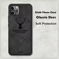 Funda de teléfono con patrón de tela a la moda para iPhone 13, 14, 15 Pro Max, XR, Xs Max, 11 Pro Max, 12 Mini Plus, cubierta protectora de ciervo