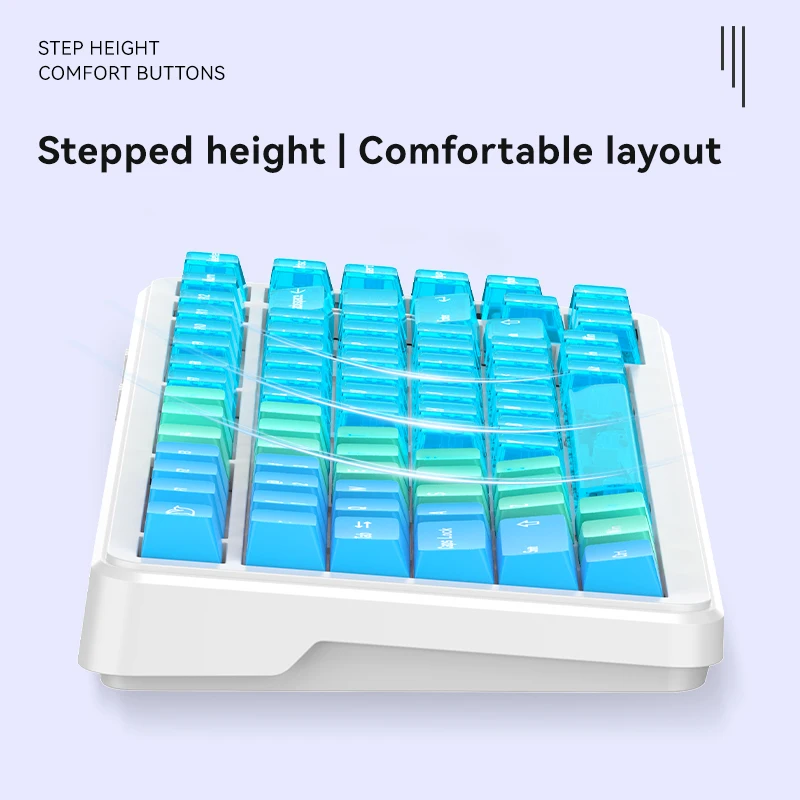 Teclas transparentes con gradiente PBT, nuevo lanzamiento de 2025, juego de teclas de 138 teclas diseñado para teclados mecánicos para juegos MX de 61-108 teclas - imagen 5