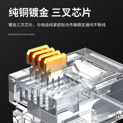 Conector RJ11 6P4C Macho Chapado en Oro Profesional