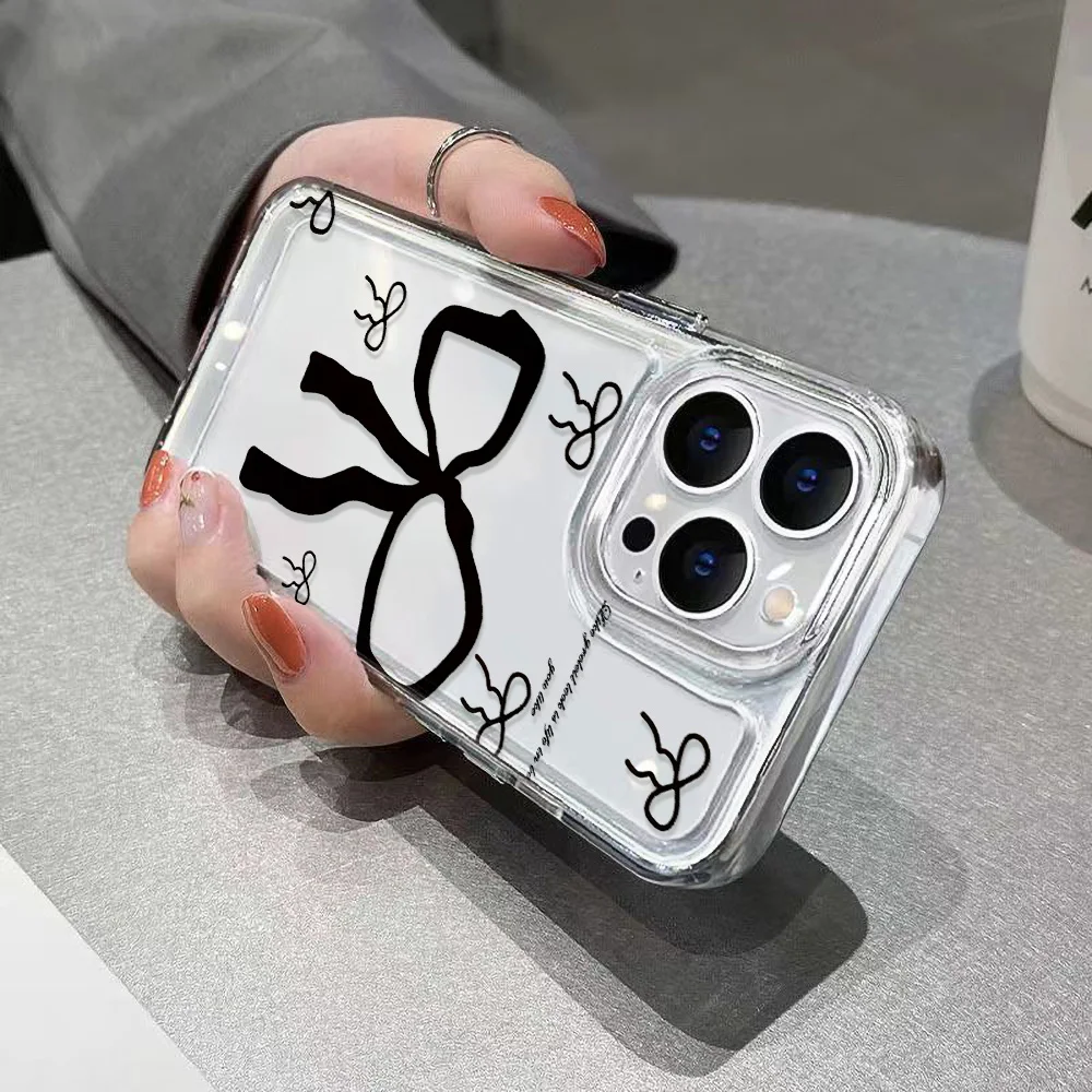 Funda de teléfono con nudo de lazo para iPhone 16E 16 Pro Max 13 11 15 14 12 16promax 15promax 14promax Funda de silicona suave transparente - imagen 4