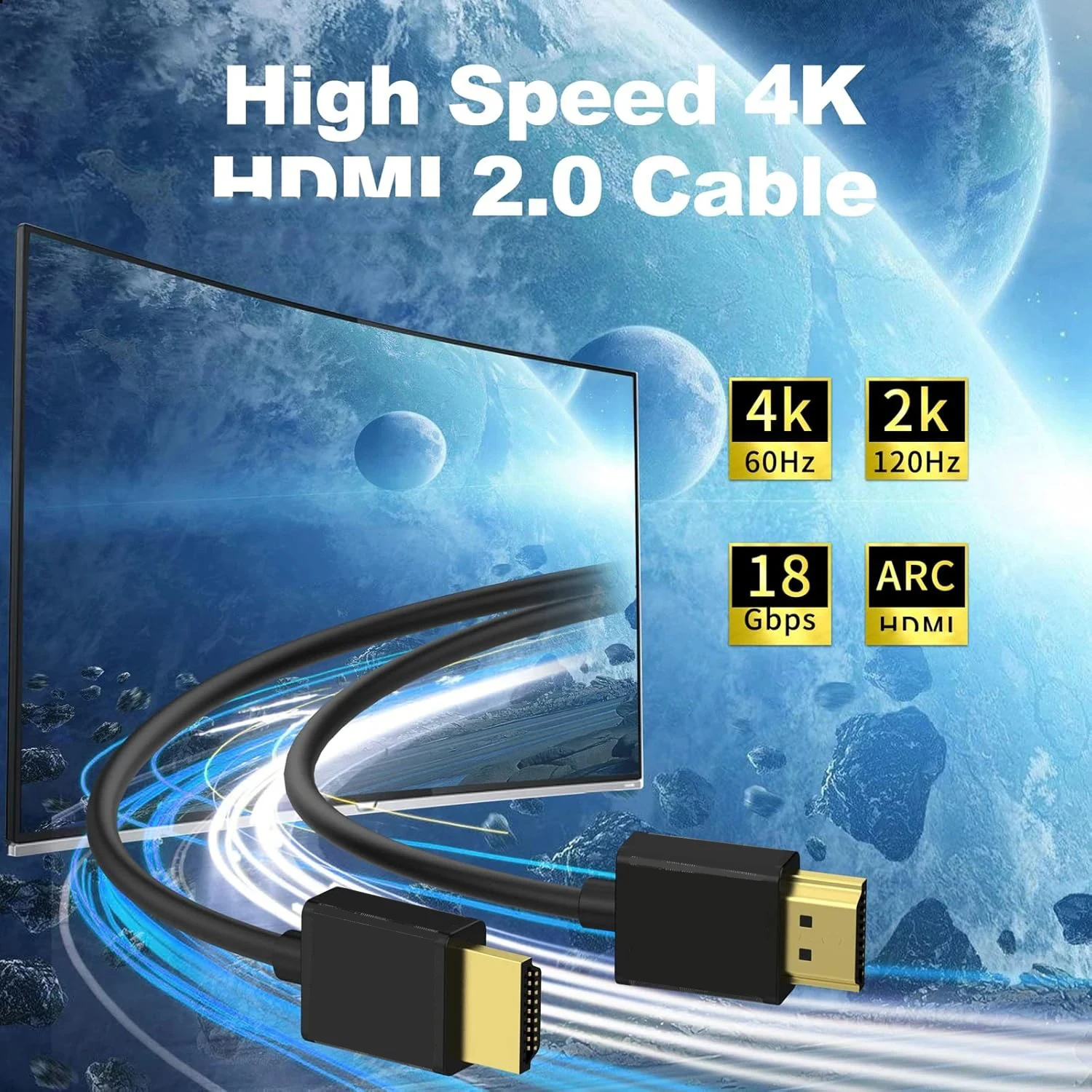 Para Cable HDMI 4K 2K Cable delgado compatible con HDMI 4K Ethernet HDR ARC para PS5 Xbox Series RTX4090/3090 RX 7900/7800 para TV - imagen 5