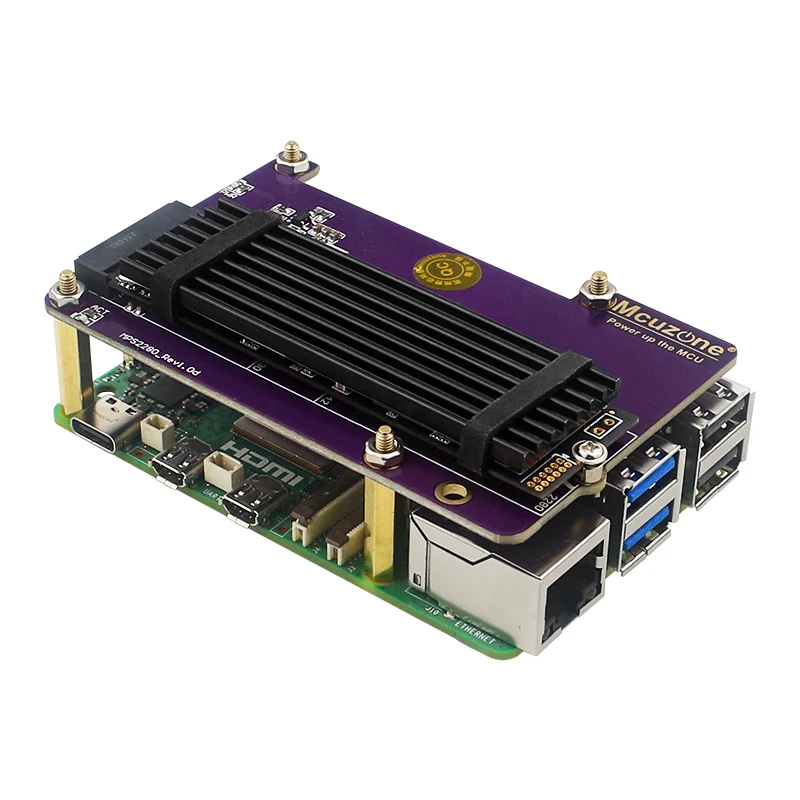 Disipador de calor M.2 SSD, radiador de aluminio, unidades de estado sólido, almohadilla térmica de silicona para NVME NGFF M2 2280 PCI-E SSD Raspberry Pi 5 - imagen 5