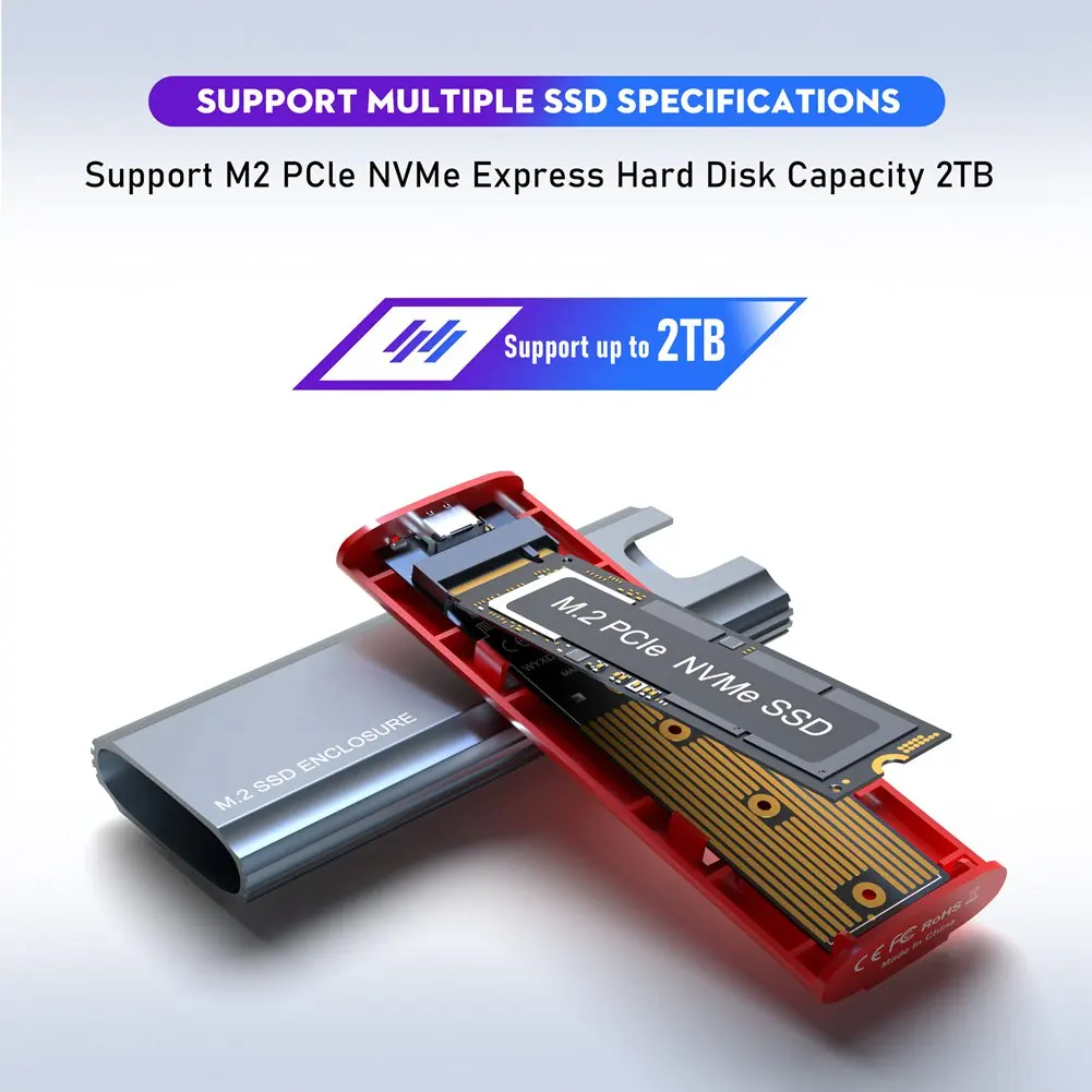 M.2 NVMe PCIe 10Gbps SSD sin herramientas Chasis Estuche de transporte USB-C/USB-A Modo dual Plug and Play para PC/Mac/PS5/Linux - imagen 5
