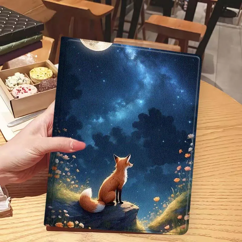 Funda bonita de zorro de dibujos animados artísticos para iPad Pro Mini 1, 2, 3, 4, 5, 6, 7, 7. a generación, 12,9, 10,5, 13, 11, 7,9, 8,3, M4 pulgadas - imagen 5