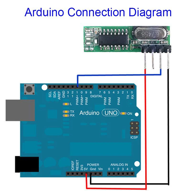 Módulo transmisor receptor RF superheterodino de 433 Mhz, controles remotos de 433Mhz para Arduino uno, módulo inalámbrico, Kits Diy - imagen 5