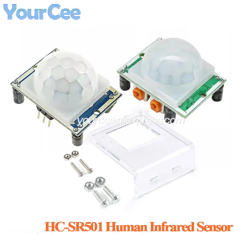 10 uds/1 unidad HC-SR501 ajustar IR piroeléctrico infrarrojo PIR Sensor de movimiento humano placa Detector DC 4,5 V - 20V tiempo de retardo 0,5 ~ 200S