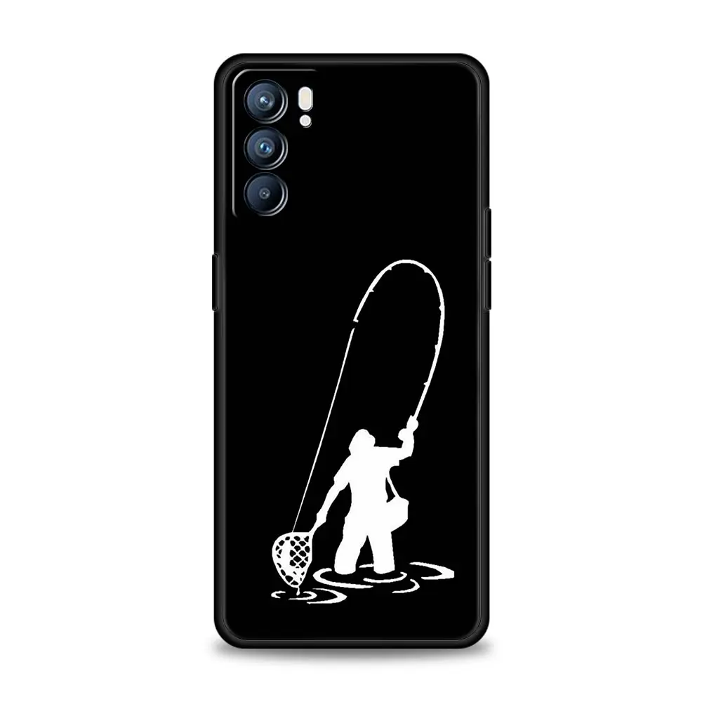 Funda de teléfono con latido del corazón de pesca para Oppo Reno14 Reno13 Reno12 11 F 10 Find X5 X9 Pro A54 5G A53 A52 A9 A74 A78 4G A79 A80 A98 - imagen 4