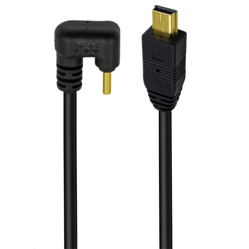 Ángulo de 90 grados USB 3,1 tipo C en forma de U macho a Mini USB 2,0 Mini macho Cable de fuente de alimentación de sincronización de datos 0,25 m
