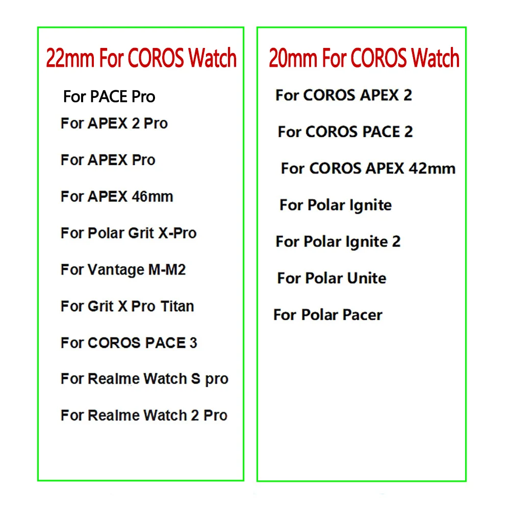 Correa de nailon de 20 a 22MM para reloj COROS PACE Pro CORO APEX de 42mm, correa de repuesto para pulsera COROS APEX de 42mm - imagen 4