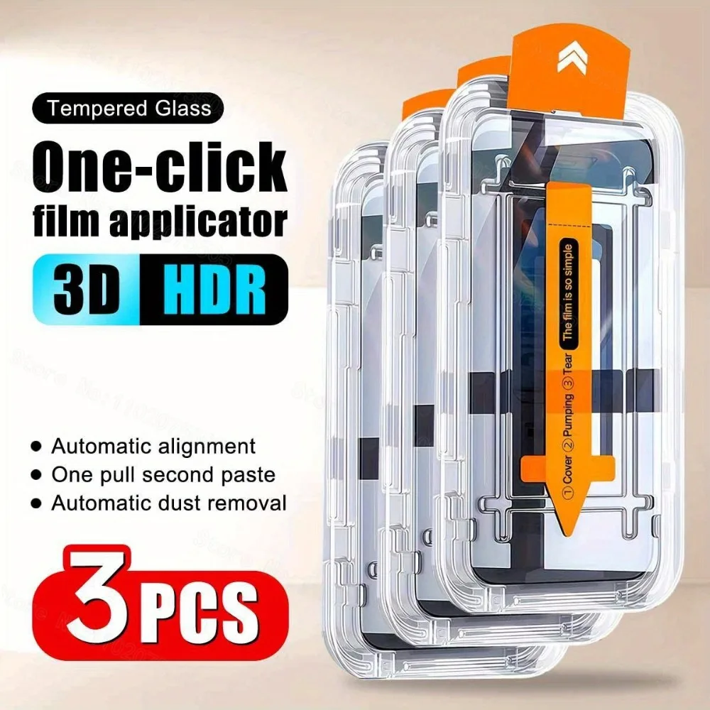 Película protectora de pantalla de teléfono móvil templada HD de 3 uds, para aplicación de un clic Honor X9/X9d/X8c/X70/X7d/X7c/X6c/X5c Lite