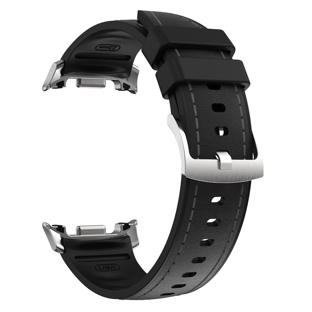 Correa híbrida de silicona + cuero para Samsung Galaxy Watch 8 Classic 46mm Correa deportiva para reloj 8 44mm 40mm pulsera correas de reloj - imagen 2
