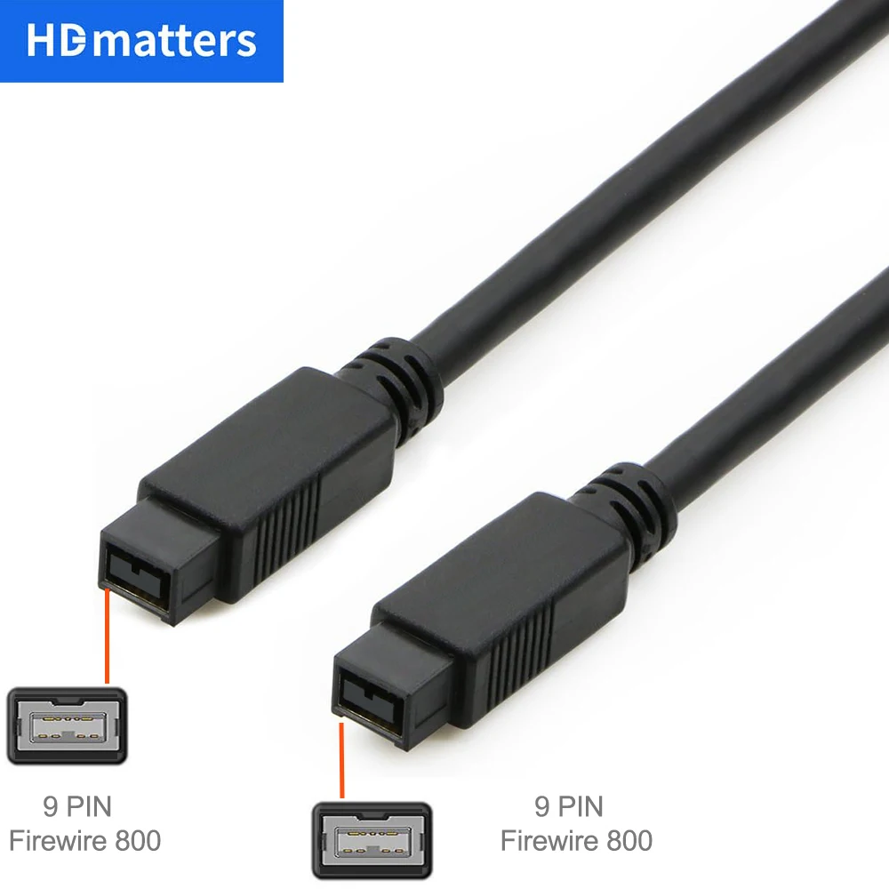 Cable FireWire 800 macho-macho 9 pines – Conexión 1394B alta velocidad - imagen 2