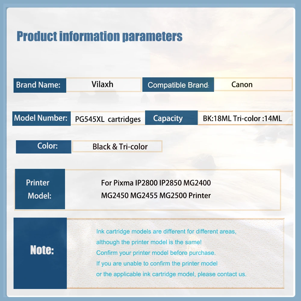Vilaxh PG-545 CL-546 PG 545 cartucho de tinta rellenable para Canon PG545 CL546 Pixma IP2850 MG2450 MG2455 MG2550 MG2950 MX495 - imagen 3