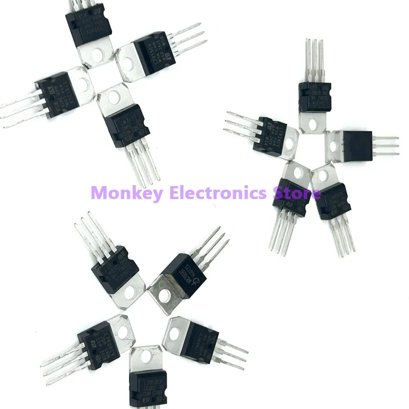 70 Uds regulador de voltaje TO-220 MOS tubos de efecto de campo transistores de potencia 14 tipos caja L7805 L7806 L7808 L7809 L7815 7812 LM317T - imagen 2