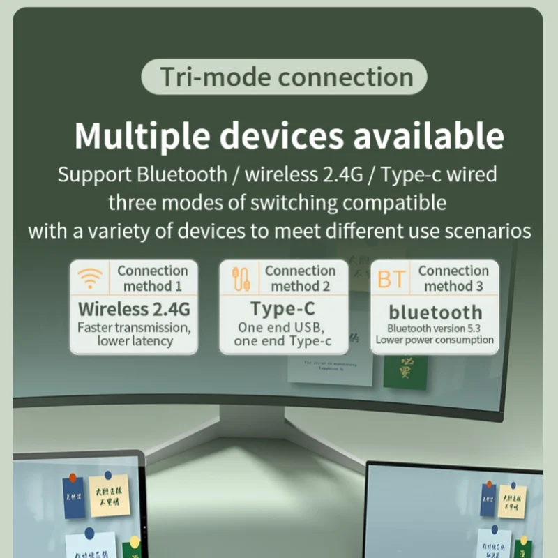 Langtu-Teclado mecánico Lt95pro con modo Thri, teclado de 95 teclas personalizado, Chip de juego de pantalla grande, inalámbrico, Bluetooth, para oficina - imagen 5