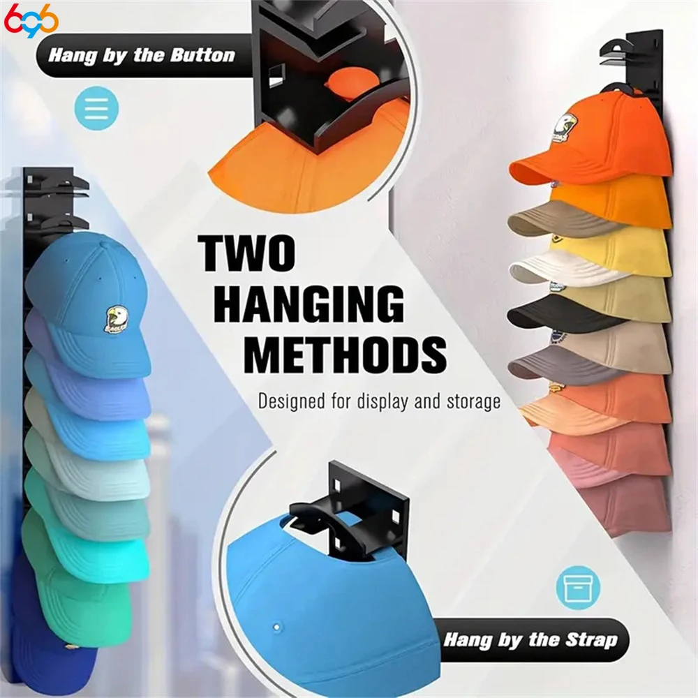 Nuevo estante para sombreros de béisbol de 10 rejillas, estante de almacenamiento para sombreros, colgador de armario para ahorro de espacio, exhibición de sombreros para la pared y la puerta para tienda en casa - imagen 3