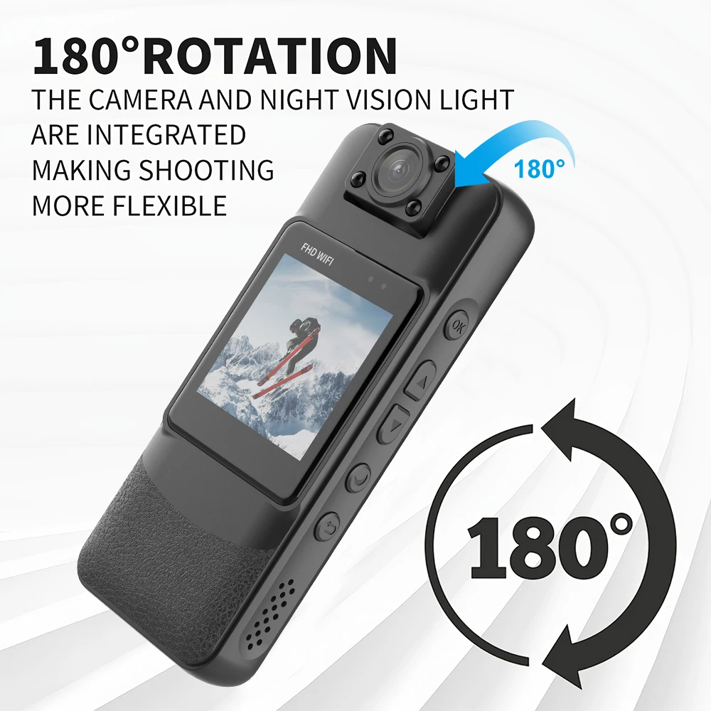 Mini cámara WiFi 4K HD, visión nocturna infrarroja, cámara resistente al cuerpo con Clip, adecuada para grabación de aplicación de la ley, actividades al aire libre - imagen 3