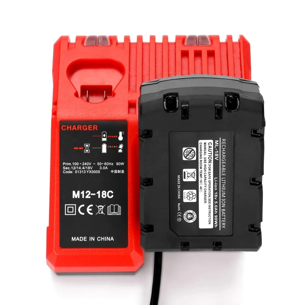 Cargador de batería de iones de litio profesional M12-18C para batería de litio Milwaukee 12 V 14,4 V 18V C1418C 48-11-1815/1828/1840 M18 M14 M12