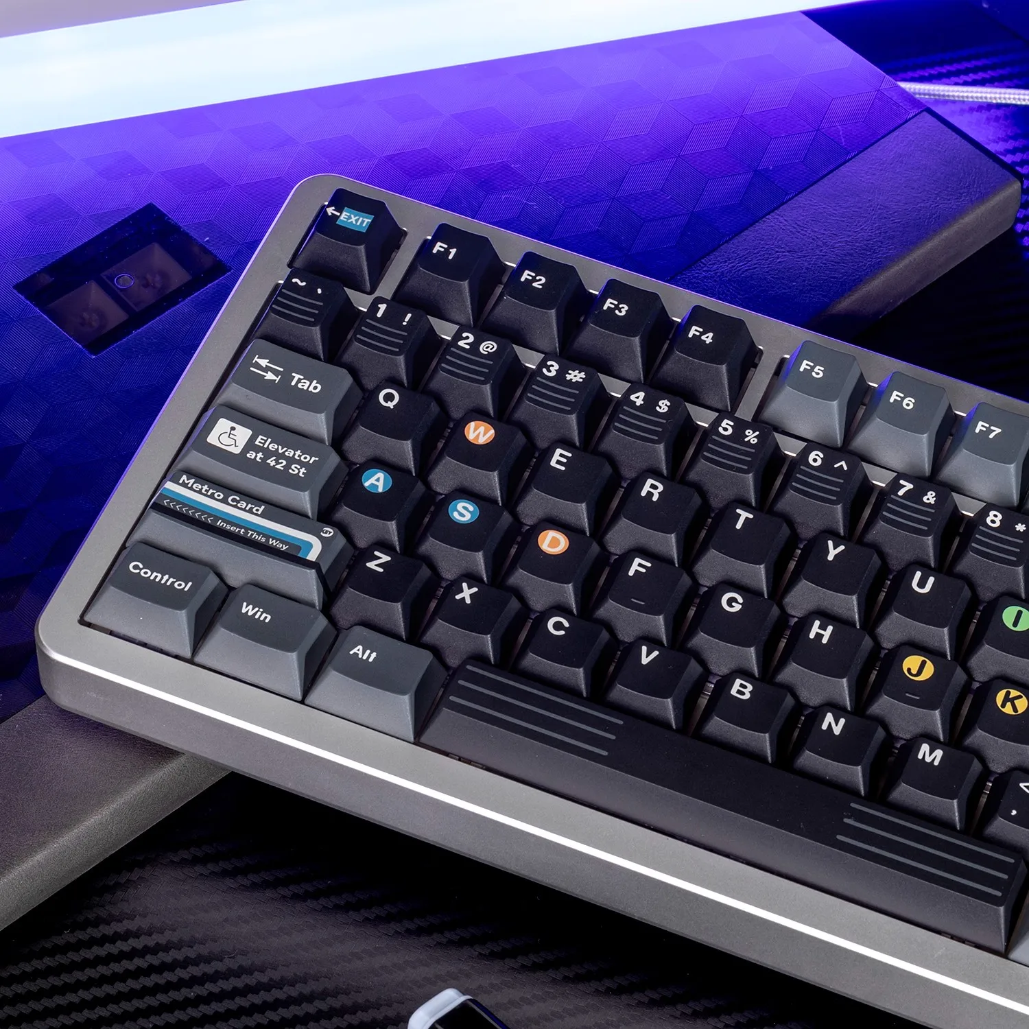 Teclas de Anime con tema de metro de Nueva York, perfil de cereza PBT, tapa de teclado negra personalizada para juegos, para teclado mecánico, regalo genial - imagen 3