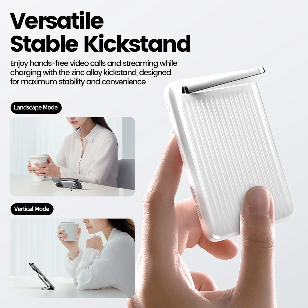 MOVESPEED P03 Qi2 banco de energía inalámbrico 10000mAh carga de grasa magnética Powerbank cargador de batería externo portátil para iPhone 15 14 - imagen 4