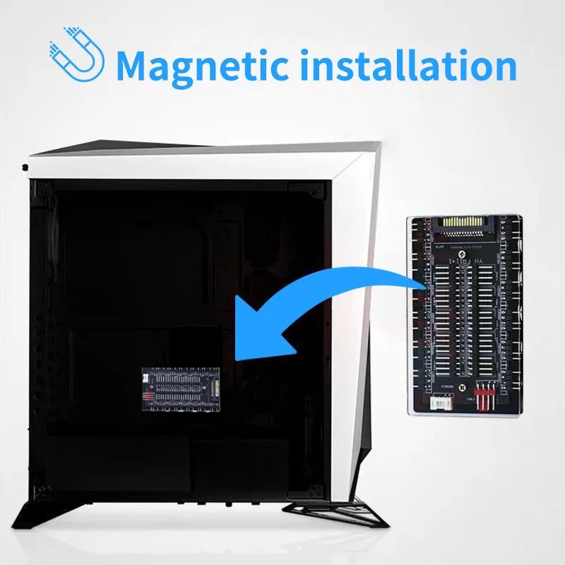 Hub de ventilador multidivisor magnético 2 en 1, 11 vías, 5V, 3 pines, ARGB, 12V, 4 pines, interfaz PWM, alimentación SATA, accesorios de refrigeración para chasis de PC - imagen 2