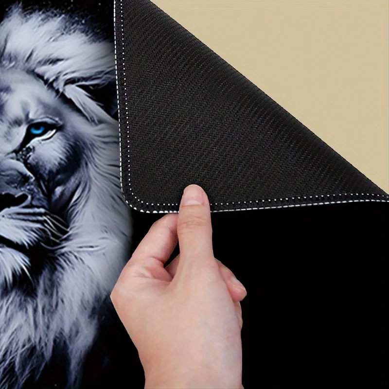 Alfombrilla de ratón grande con diseño de León, Base de goma antideslizante de 400x900, alfombrilla de escritorio de superficie lisa para accesorios de juegos de oficina, alfombrilla de escritorio - imagen 2