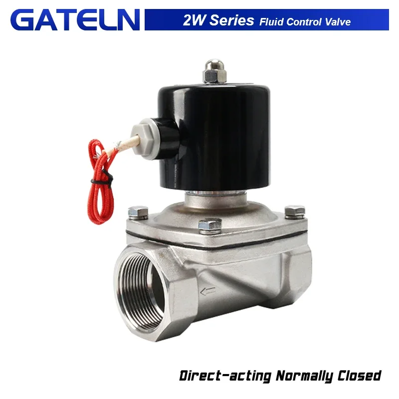 Válvula de agua normalmente cerrada de acción directa serie SW, válvula neumática de 1/4 ", 1/8", 1/2", 3/4 "AC220V DC24V para agua, aceite y aire