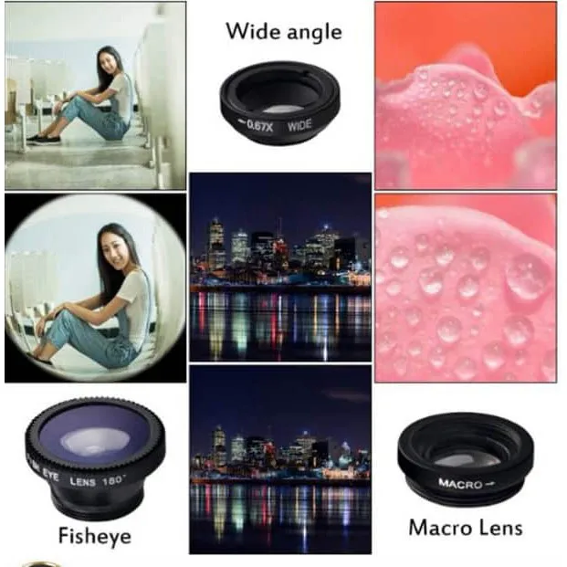 Lente ojo de pez 3 en 1, lente de cámara Macro gran angular para iPhone 16, 15, 13, 11, lente Macro ojo de pez para lentes de teléfono inteligente con Clip para teléfono - imagen 5