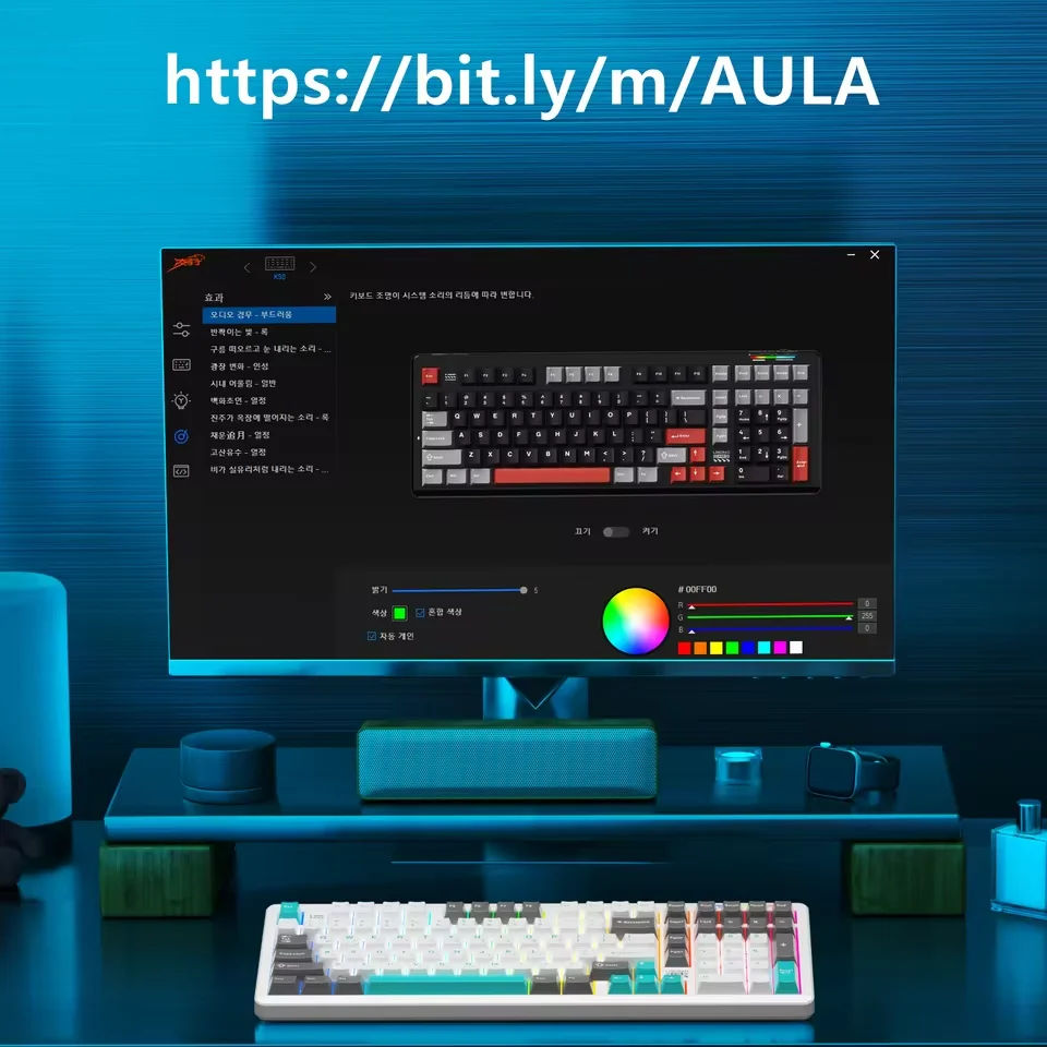 AULA×LINGBAO K98 Teclado mecánico inalámbrico letras coreanas personalizadas teclas PBT interruptor LEOBOG intercambiable en caliente 90% de diseño - imagen 3
