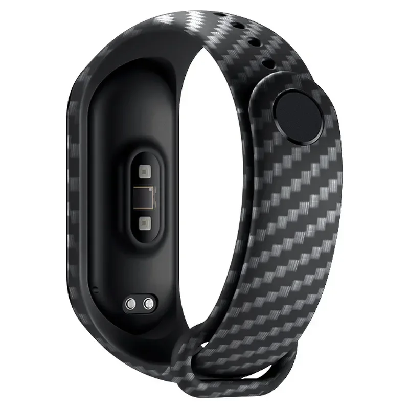 Correa de fibra de carbono para Xiaomi Mi Band 7 6 nfc pulsera smartwatch MIband 5 pulsera de silicona correa Mi Band 4 5 3 6 Accesorios - imagen 4