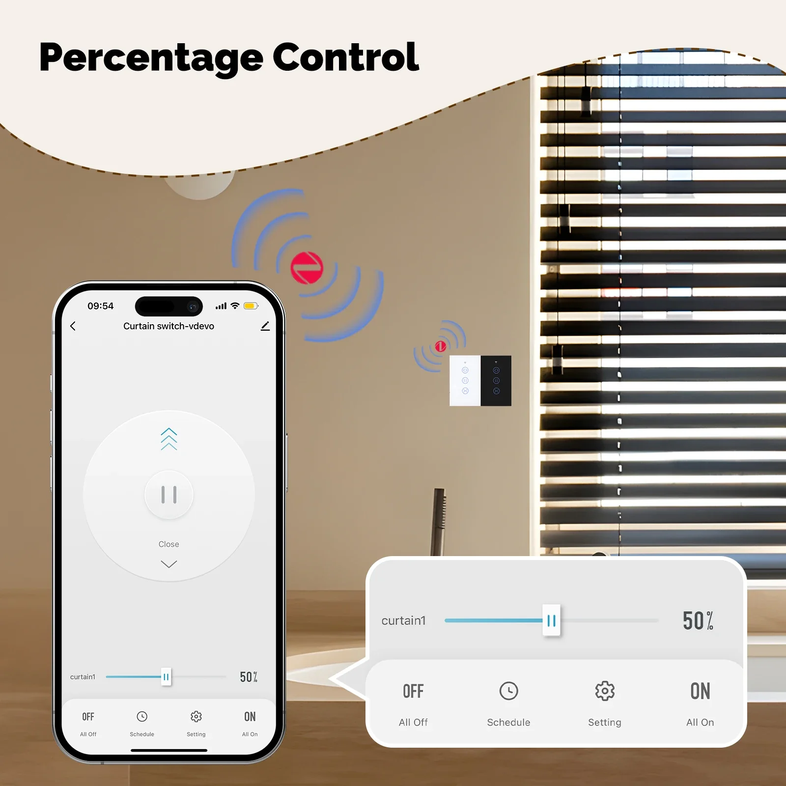 MOES Tuya ZigBee interruptor de cortina táctil de vidrio inteligente aplicación RF Control inalámbrico cable neutro ignífugo requerido con Alexa Google Home - imagen 5
