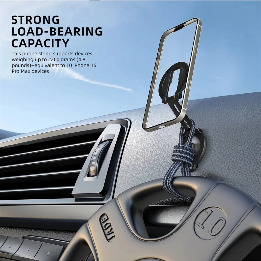 Soporte de teléfono magnético doble para trípode/cámara/soporte de avión de viaje soporte de trípode de tornillo ultrafino de 1/4" para Iphone 16-12 Android - imagen 2