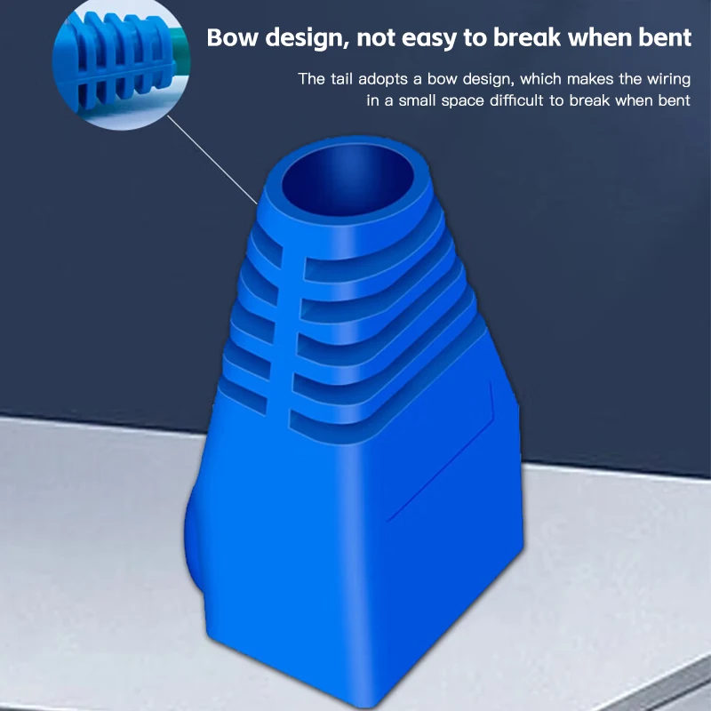 Colorido CAT5E CAT6 RJ45 conector de red Ethernet cubierta de enchufe botas de alivio de tensión cabeza de cristal funda protectora de Cable para 8P8C - imagen 3