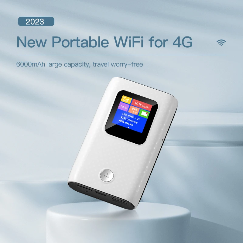 KuWfi-enrutador 4G Lte, módem portátil Wifi inalámbrico de 300Mbps, Mini punto de acceso para exteriores, Wifi de bolsillo, repetidor de ranura para tarjeta Sim, 6000mah - imagen 2