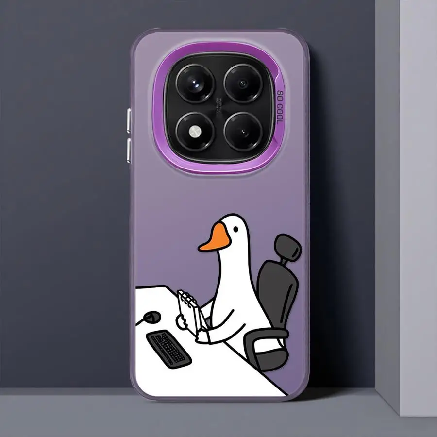 Funda para Xiaomi Redmi Note 13 12 11 9s 10Lite 12s 11s 10s 14 Pro Plus funda trasera para teléfono pato de trabajo de dibujos animados - imagen 2