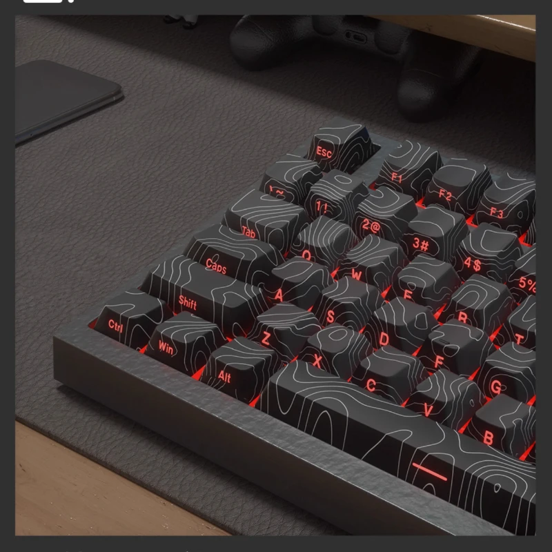 KeyCap de contorno con grabado lateral, Semi transparente, sublimación térmica, PBT, Atk68/made68, eje magnético, mecánico