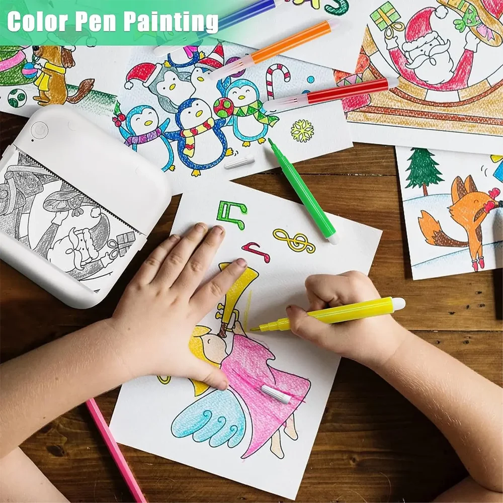 Mini impresora portátil HD, papel térmico Universal de 57mm, etiqueta adhesiva de papel autoadhesiva para impresión de fotos de teléfono 2024 - imagen 3