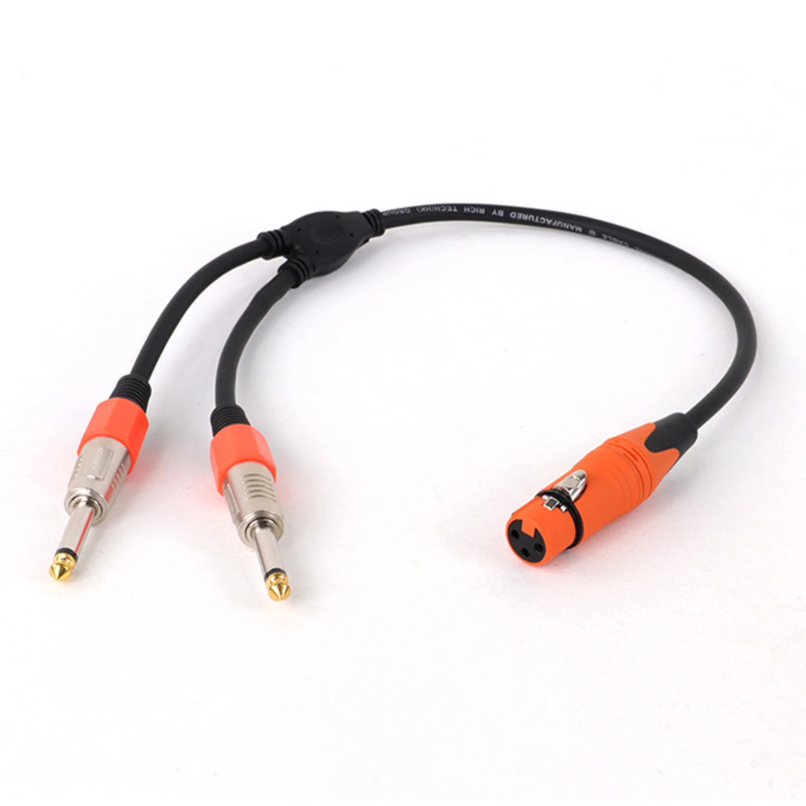 1 unidad de Cable Dual 1/4 TS Mono a XLR, divisor doble de 6,35 MM a XLR M/F Y para mezclador, tambor eléctrico, Cable de salida principal estéreo de teclado - imagen 3