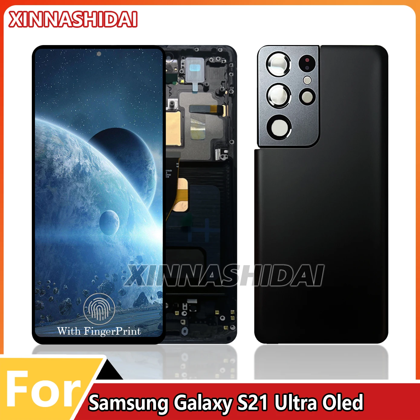Pantalla OLED de 6,8 pulgadas para Samsung S21 Ultra 5G, montaje de digitalizador con pantalla táctil para Samsung S21Ultra G998 G998U LCD de gran tamaño