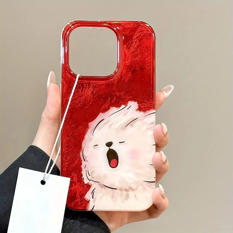 Funda de teléfono suave con diseño de cachorro garabato abstracto para iPhone 16 Pro Max 15 14 13 12 11 Pro 7 8 16 Plus X XS XR, funda de silicona a prueba de golpes - imagen 4