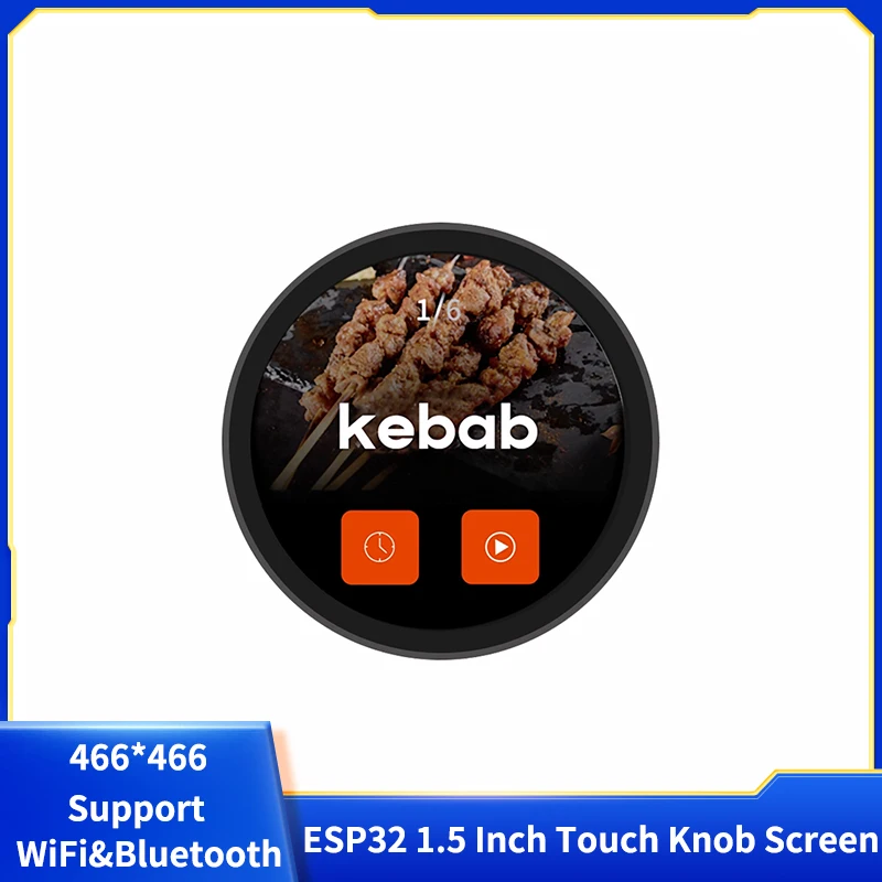 ESP32 Placa de desarrollo de pantalla con perilla táctil de 1,5 pulgadas 466*466 IPS LCD compatible con WiFi y Bluetooth para Arduino LVGL