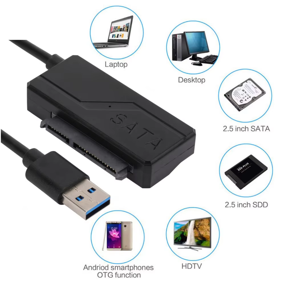 Conexiones SATA y USB del adaptador
