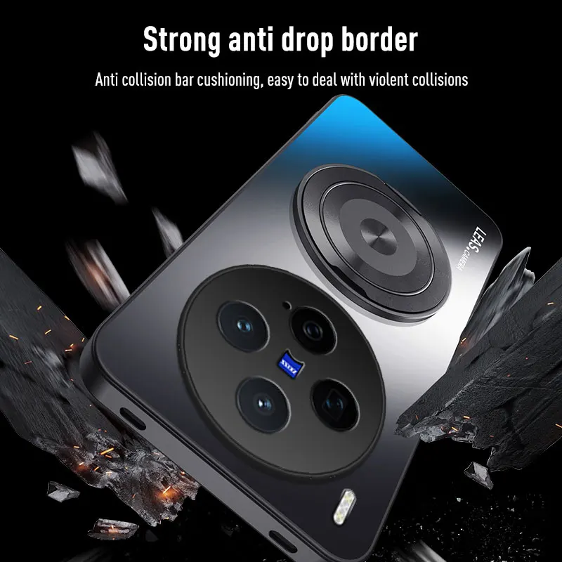 Funda con soporte magnético para VIVO X300, nueva funda protectora de lente AG con sensación de piel mate, cubierta dura a prueba de golpes para VIVO X300 - imagen 5