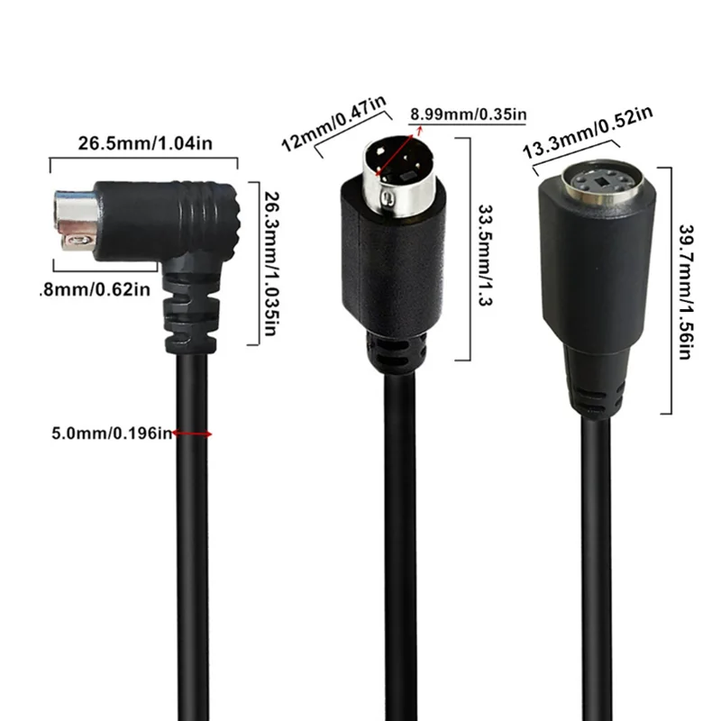 Mini DIN 4 pines S-Video Cable macho a macho macho a hembra conector transferencia para TV receptor Monitor S-VHS VCR DVD - imagen 5