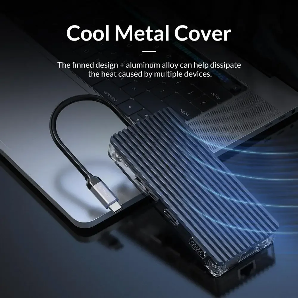 ORICO Multi USB C estación de acoplamiento USB Hub divisor usb c a hdmi convertidor SD/TF PD 100W lector de tarjetas de carga rápida accesorios de pc - imagen 5