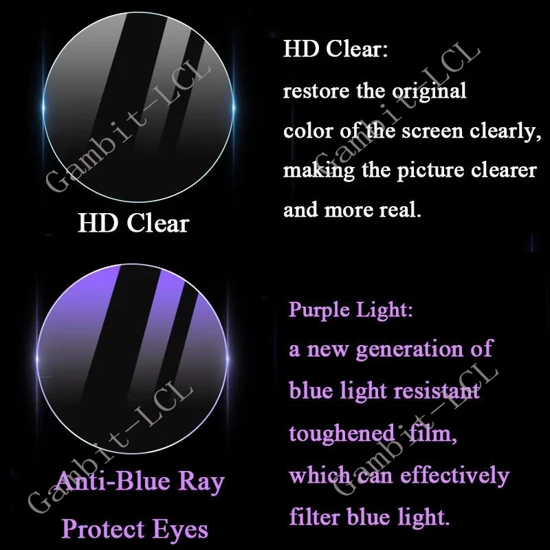 3 uds reloj inteligente luz púrpura película protectora de pantalla de vidrio para diámetro 31,5 MM 32MM 32,5 MM 33MM 33,5 MM 34MM 35MM 37MM 30-46MM - imagen 4